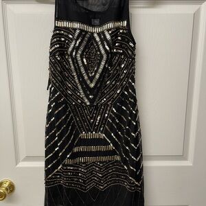 Black and Gold Sequin Dress